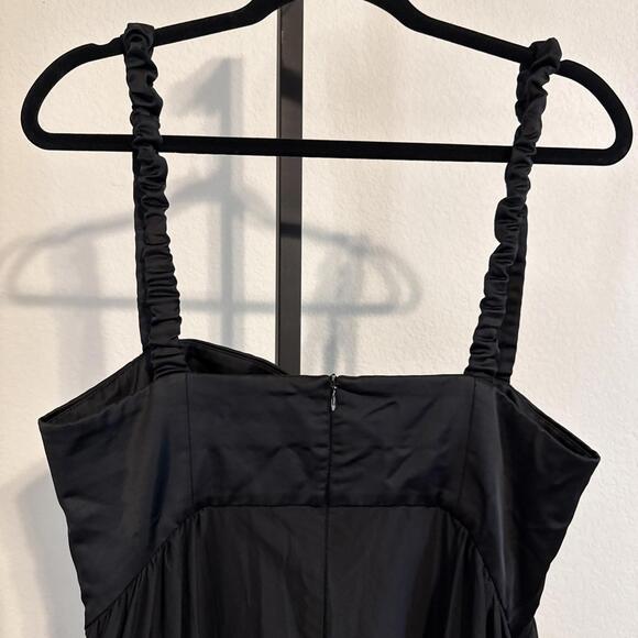 Anna October Snowdrop Bustier Ruched Strap Ruffle Hem Black Maxi Dress (Sz: LG) - Picture 5 of 13
